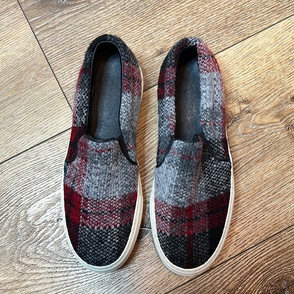 Joshua Sanders Plaid Slip On Sneakers Size 37/7 - Picture 1 of 7